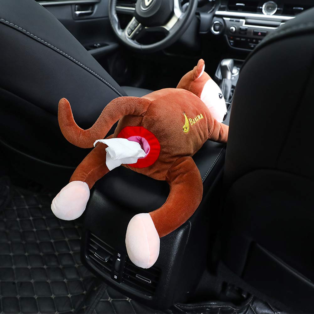 GREENWISH Creative Monkey Tissue Box Cover - Cute Animal Facial Tissue Holder for Car, Bathroom, Bedroom & Office - Decorative Napkin Storage Box for Home & Office Decor