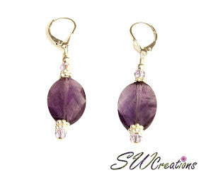 Amethyst Violet Gemstone Beaded Necklace Set for Women - Healing Crystal Jewelry for Meditation, Yoga & Spiritual Gifts | Elegant Purple Beaded Necklace for Boho Style & Everyday Wear