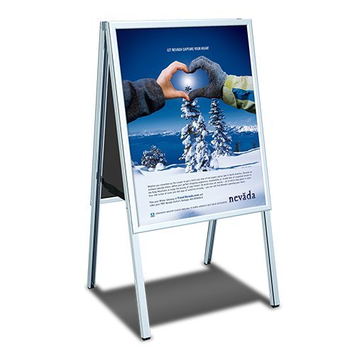 24x36 A-Frame Sign Holder with Floor Stand - Slide-In Design for Indoor/Outdoor Advertising, Events, and Retail Displays