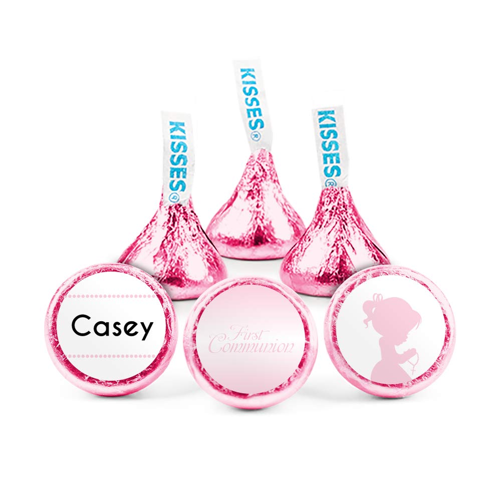 Personalized 1st Communion Candy Favors for Girls - 200ct Bubblegum Kisses | Perfect for Church Celebrations, Baptism Gifts & Party Treats