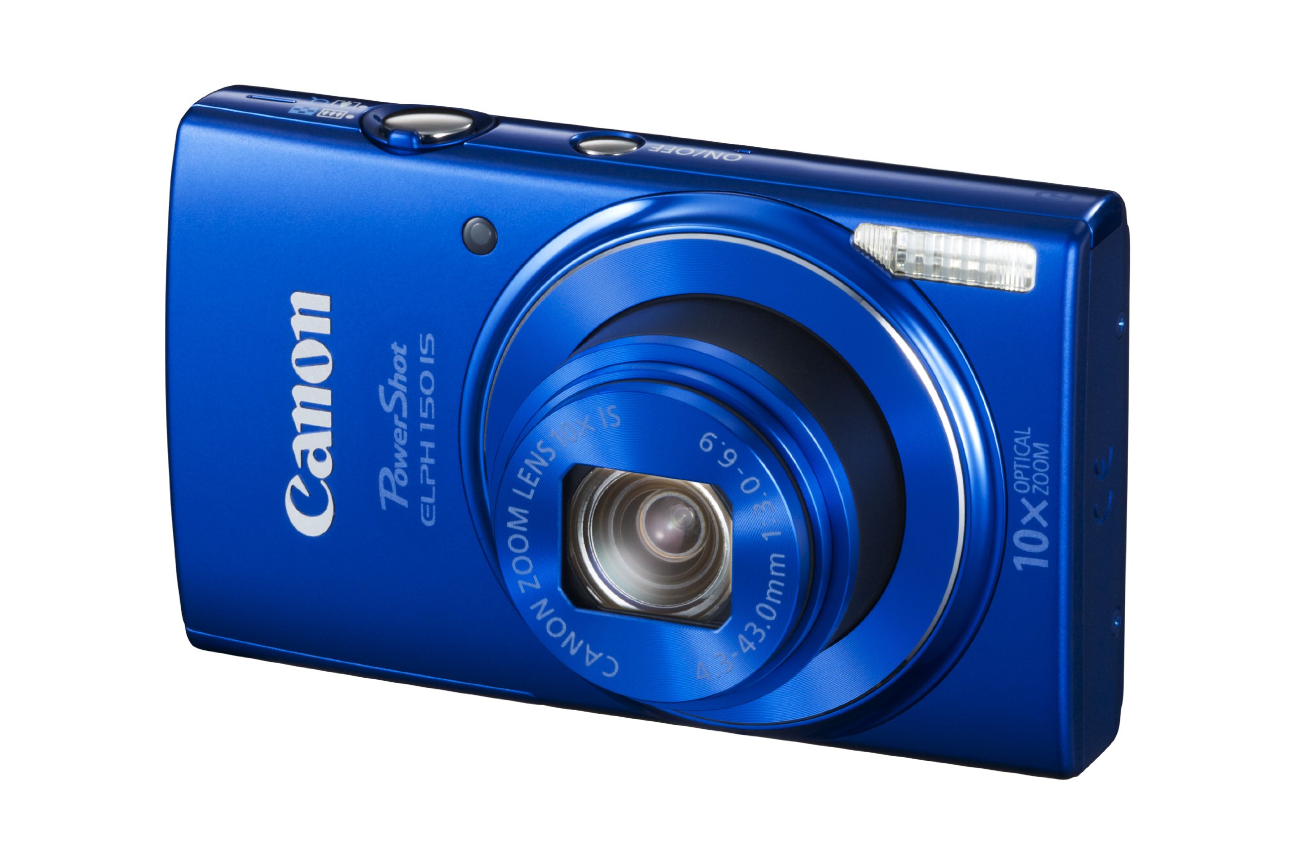 Canon PowerShot ELPH 150 IS Digital Camera - 16MP, 8x Optical Zoom, 720p HD Video, Image Stabilization (Blue) - Perfect for Travel Photography, Family Events & Everyday Use