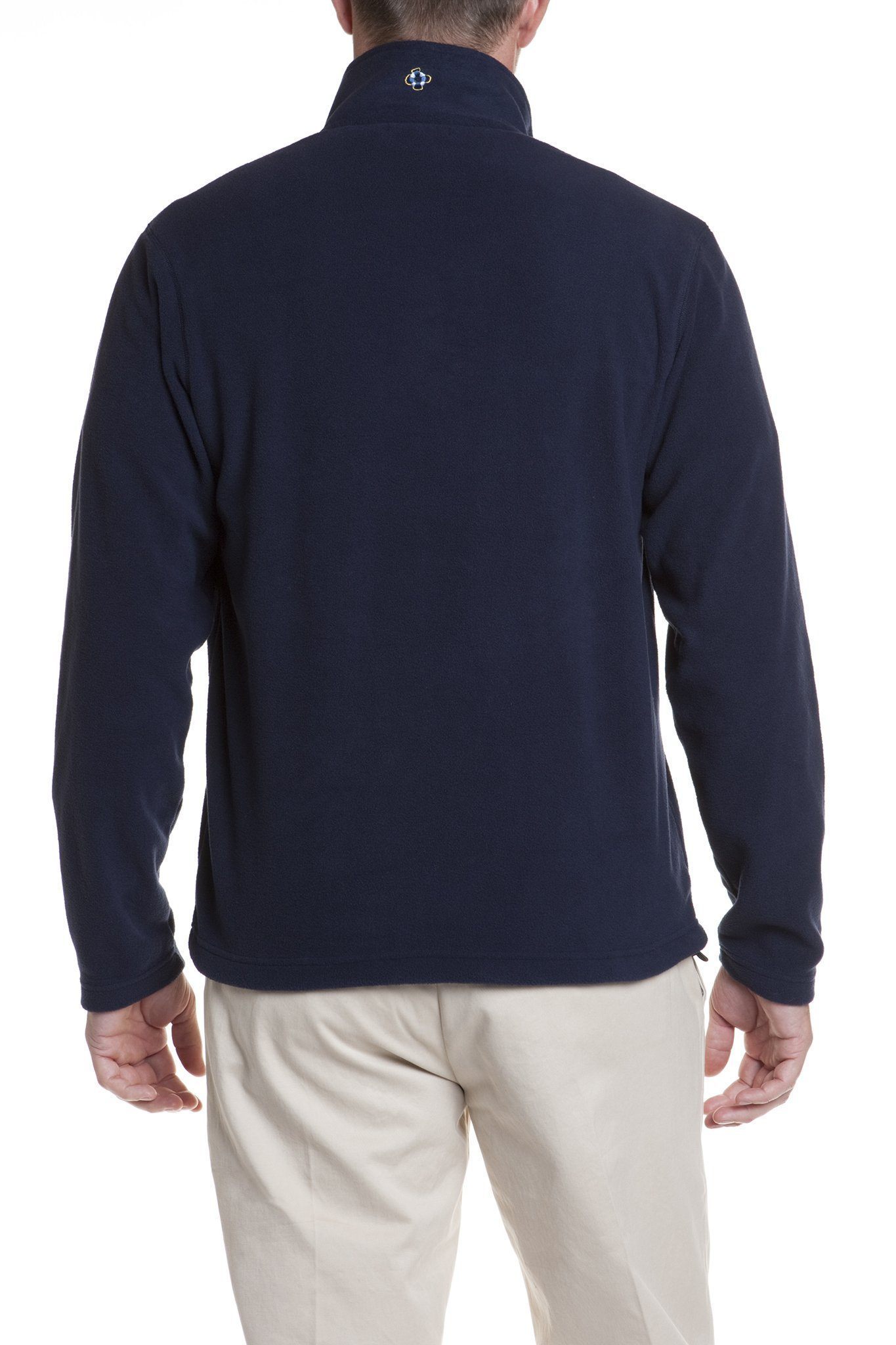 Tidal Fleece Quarter-Zip Pullover Sweatshirt for Men & Women | Nantucket Navy with Royal Stewart Plaid Trim | Cozy Outdoor & Casual Wear