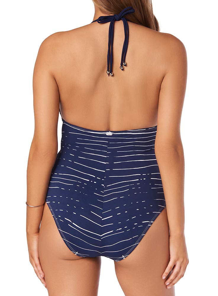 Women's One Piece Swimsuit - Venetian Fortuny Halter Design | Stylish Bathing Suit for Beach, Pool & Vacation | Plus Size Swimwear for Women