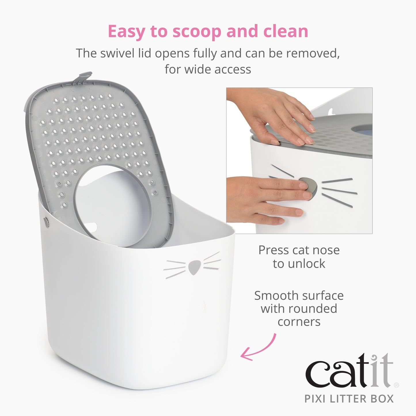 Catit PIXI Covered Cat Litter Box - Hidden Enclosure for Home