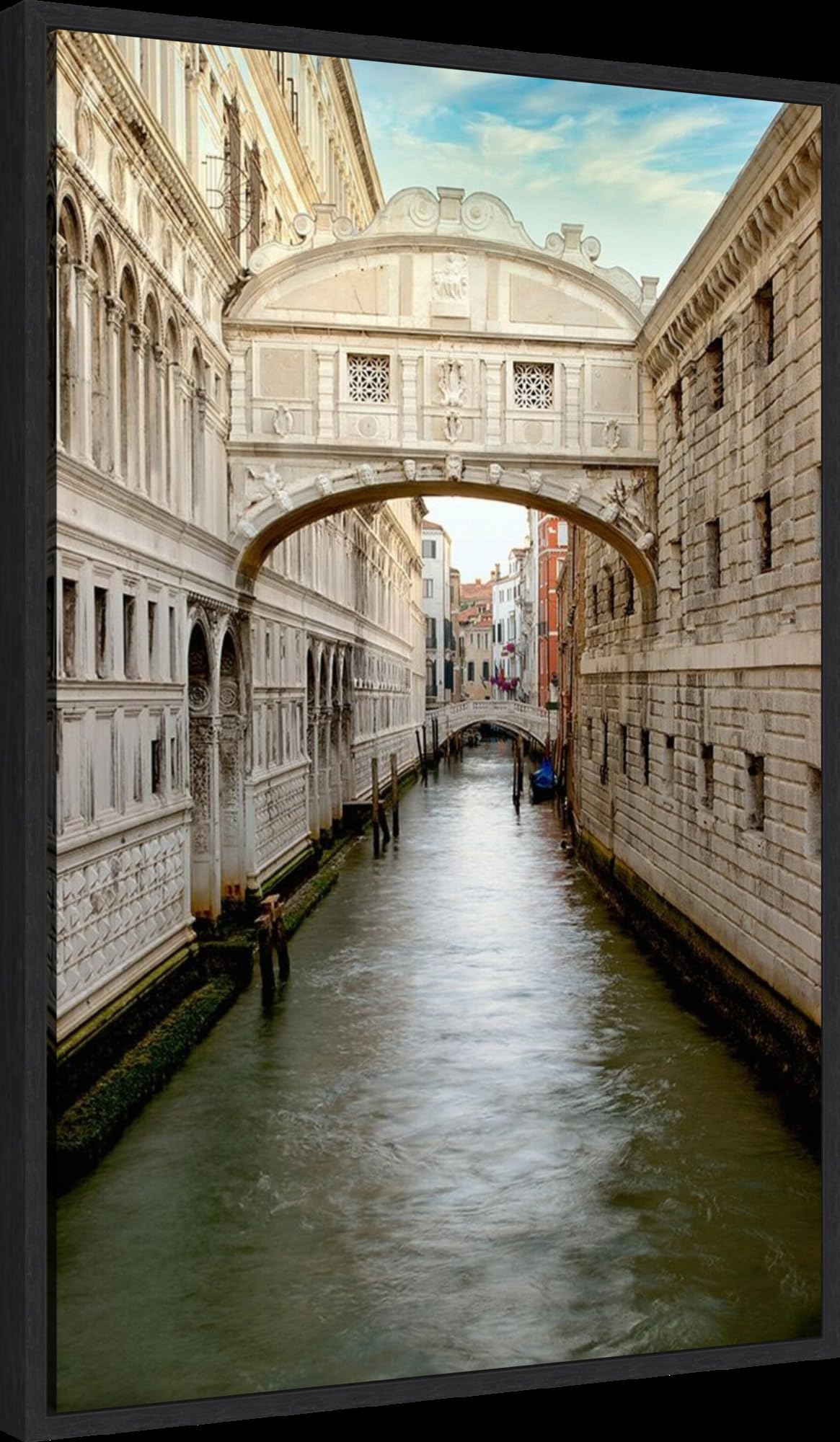 Amanti Art Framed Canvas Wall Art - 33x23 Bridge Of Sighs by Alan Blaustein | Premium Framed Architecture Painting | Modern Home Decor for Living Room, Bedroom & Bathroom | Large Wall Art for Office & Dining Room Decor