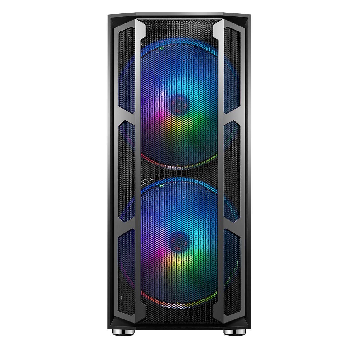 OCHW F15 Mesh RGB Gaming PC - AMD A8 9600 Quad Core, Radeon HD R7, 8GB DDR4, 240GB SSD, 600W PSU, USB 3.0, WiFi 300Mbps, Win 10 Pro - Ultra Fast Home & Office Desktop Computer for Gaming, Streaming & Productivity