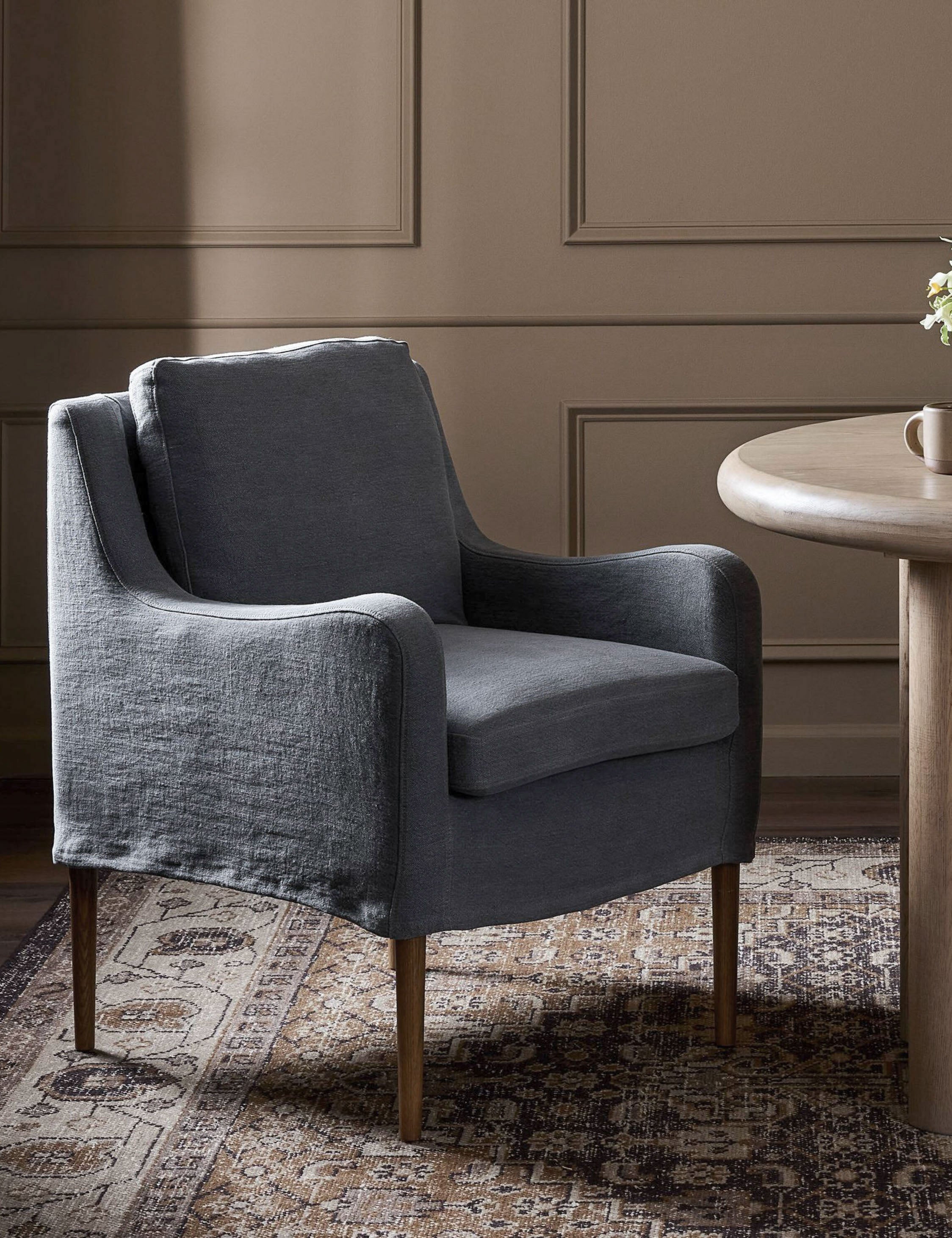 Aurelia Dining Chair by Amber Lewis x Four Hands - Modern Wooden Dining Chair for Kitchen, Dining Room & Home Decor - Perfect for Farmhouse, Rustic & Contemporary Interiors