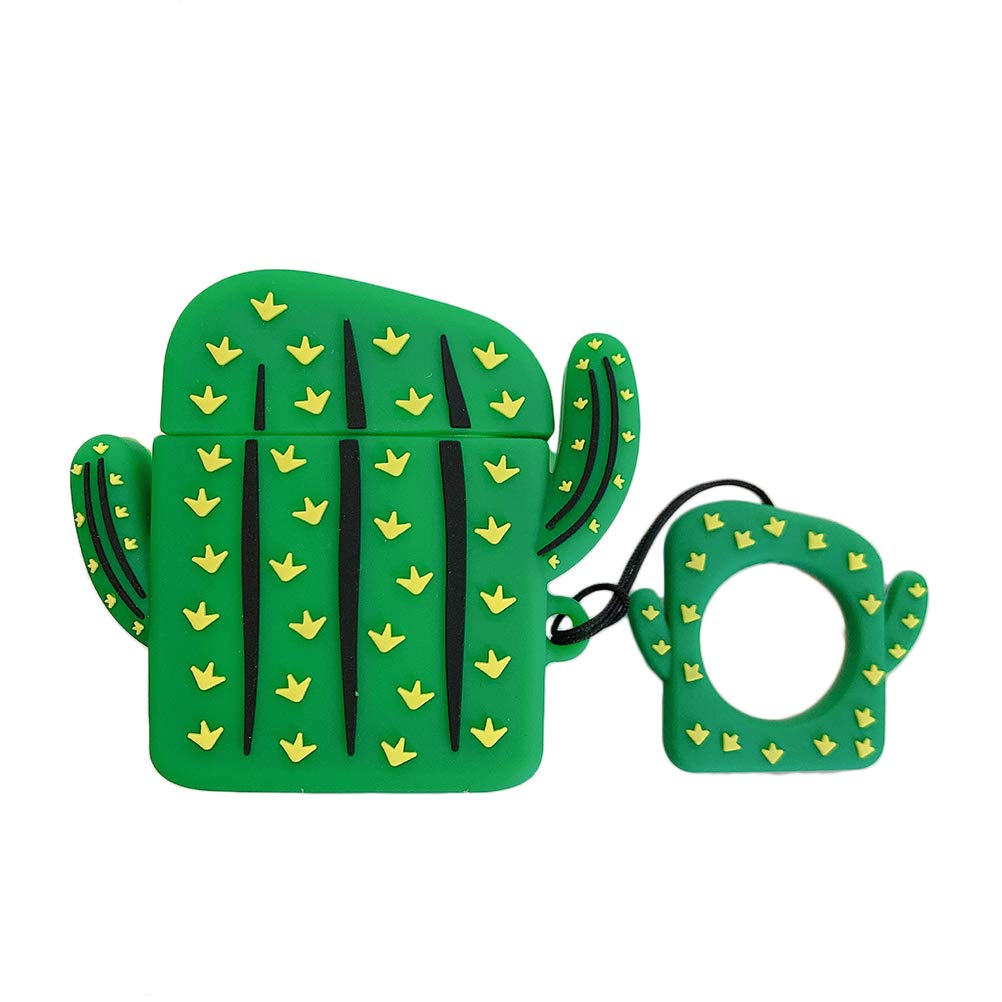 Wireless Headphone Protective Case - Portable Silicone Cactus Earphone Cover with Lanyard for AirPods | Travel, Gym & Outdoor Use