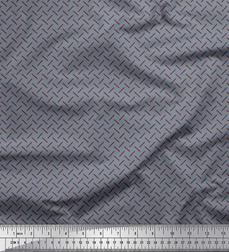 Soimoi Moss Georgette Brown Fabric by The Yard - 42 Inch Wide Diagonal Line Geometric Printed Textile for Fashion, Home Decor & DIY Projects - Trendy Modern Patterns for Dresses, Curtains & Crafts
