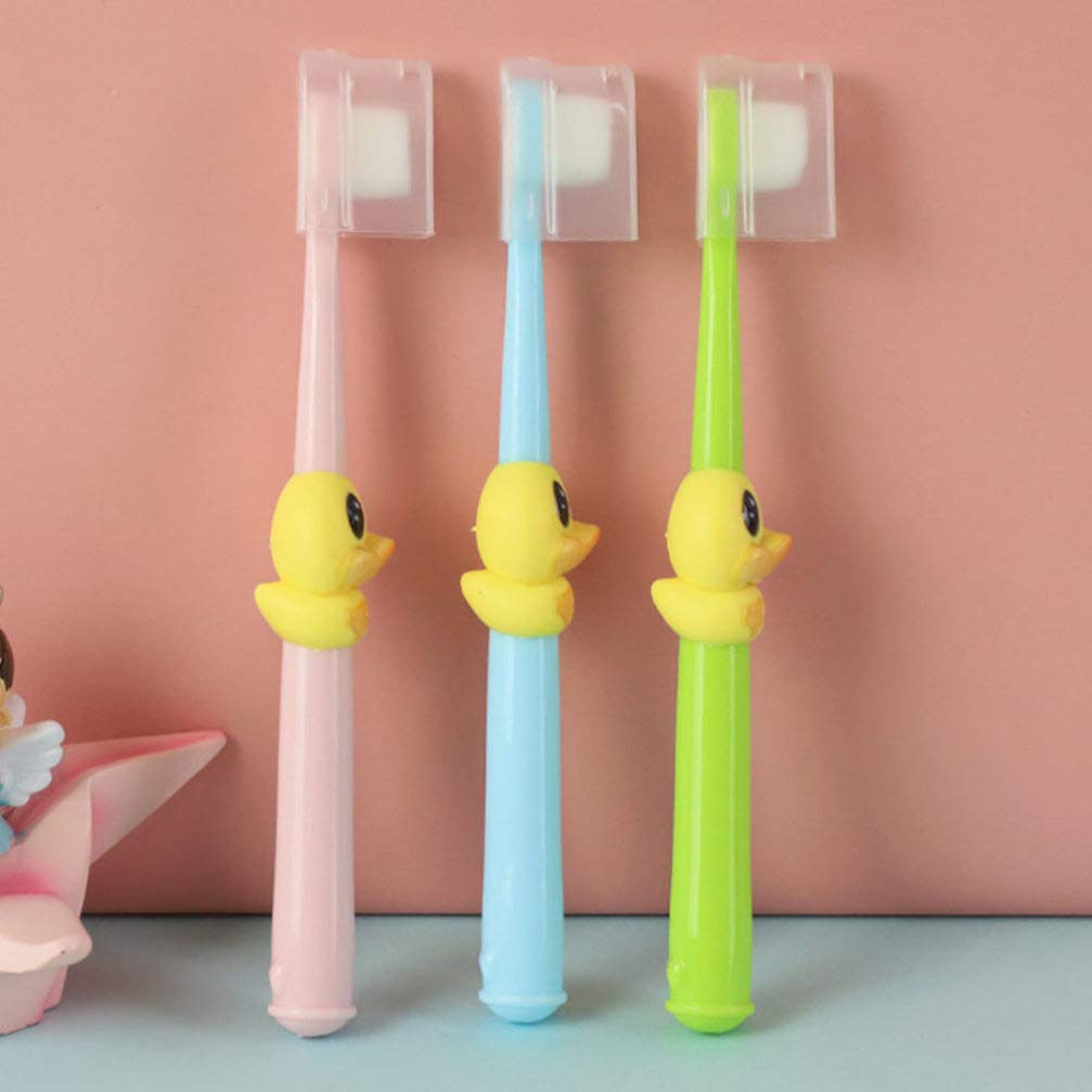 TOYANDONA 4-Pack Ultra Soft Toothbrushes with 10,000 Micro Nano Bristles - Gentle for Sensitive Gums, Cartoon Duck Design for Kids & Adults - Perfect for Travel, Home & Daily Oral Care