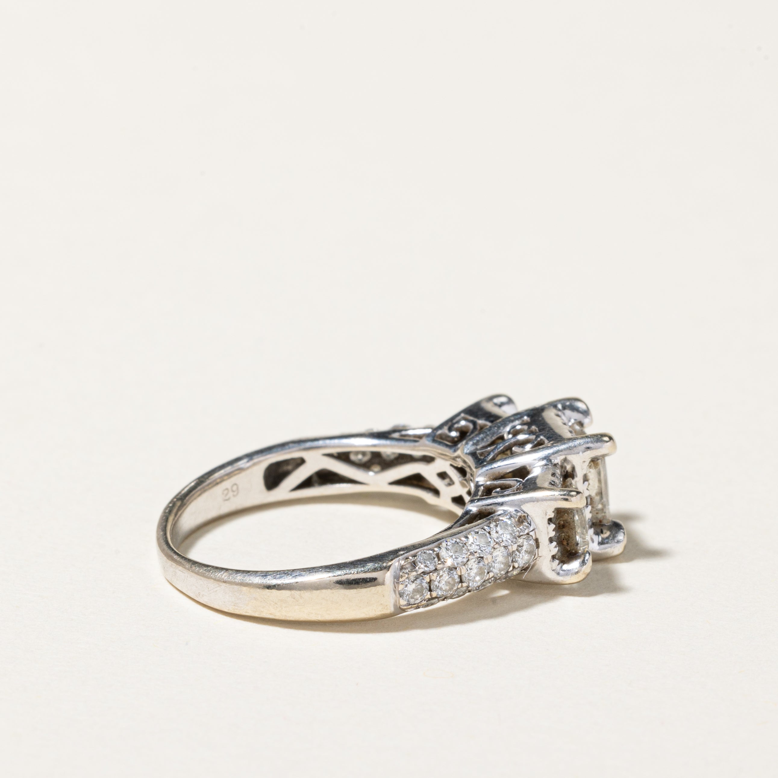 14K White Gold Princess Cut Diamond Engagement Ring - 2.14ctw | Size 6.25 | Perfect Proposal Gift for Her | Wedding, Anniversary & Valentine's Day Jewelry