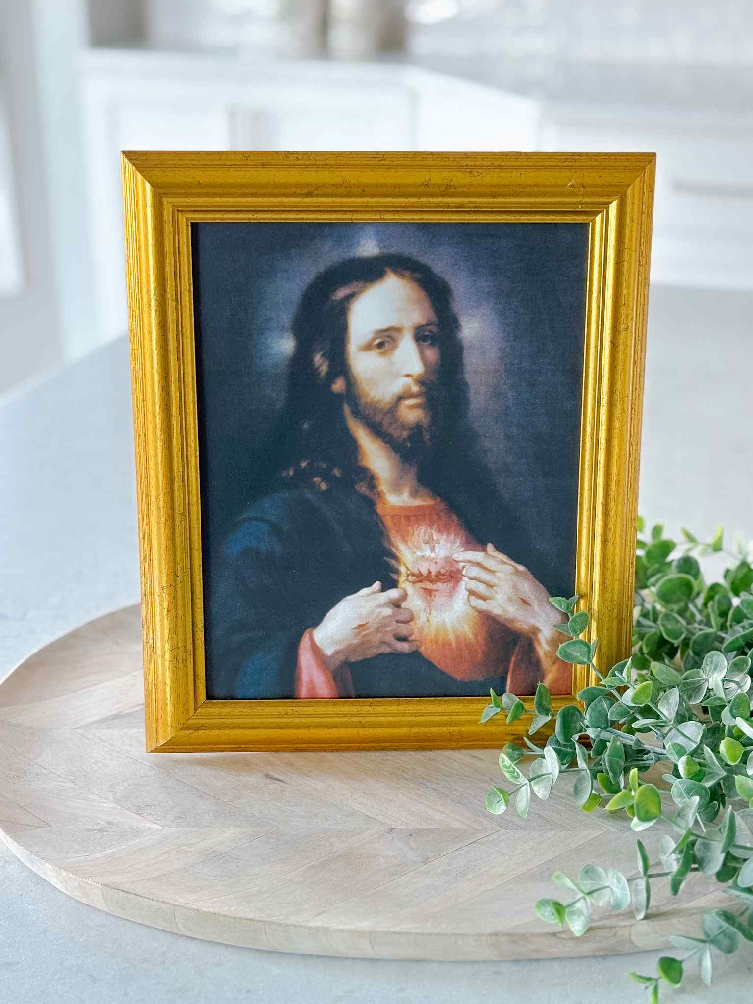 Sacred Heart of Jesus Framed Wall Art - Religious Home Decor for Living Room, Bedroom & Church - Perfect for Prayer Spaces & Catholic Gifts