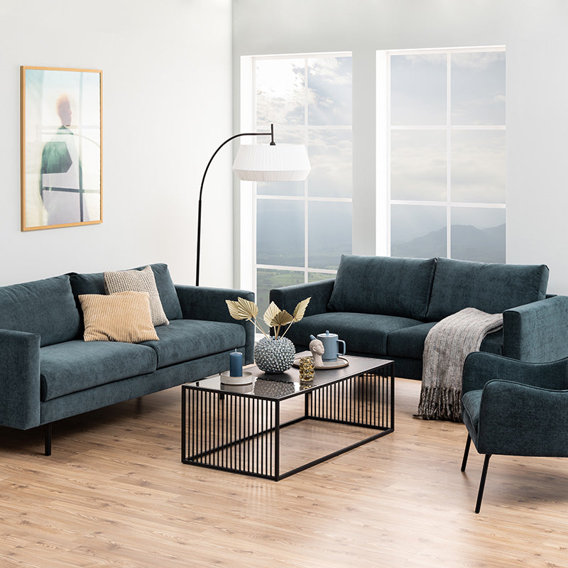 STRINGTON 47-Inch Rectangular Coffee Table - Black Marble Effect Modern Living Room Furniture for Small Spaces | Perfect for Apartments, Condos & Lounge Areas
