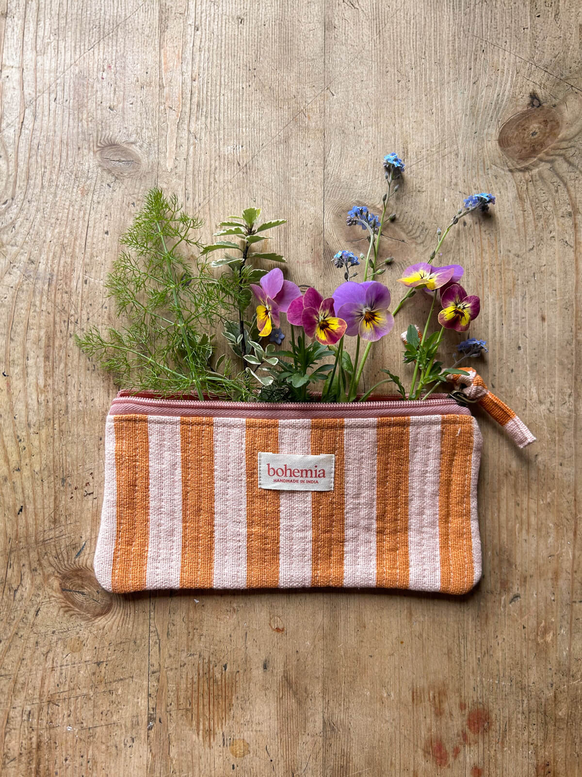 Jaipur Stripe Pencil Case - Vibrant Pink City Design for School, Office & Travel Organization | Stylish Pouch for Pens, Markers & Art Supplies
