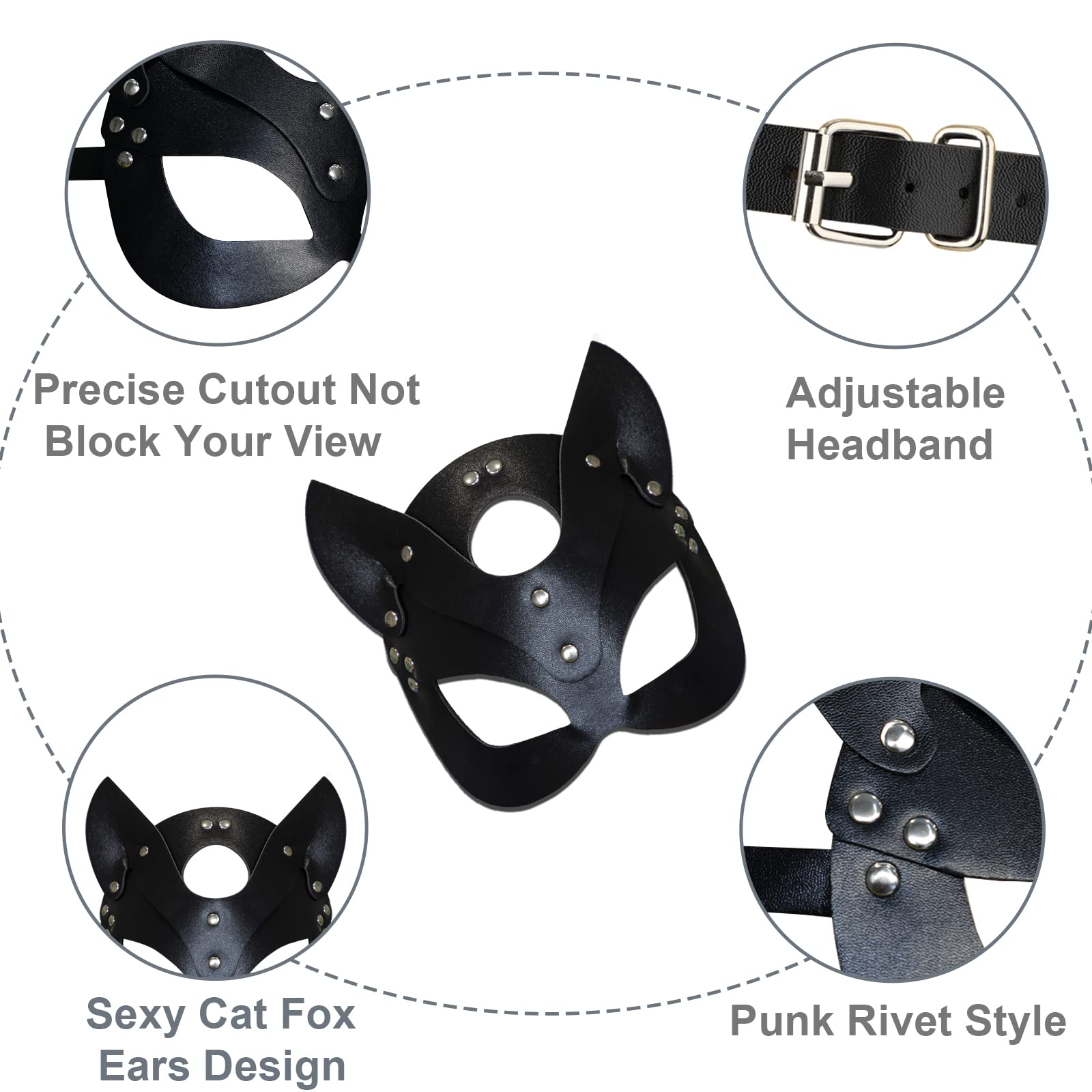 Stegosaurus Cat Mask for Women - Elegant Bunny & Cat Face Masquerade Mask for Night Club, Cocktail Party, Cosplay & Halloween Costume Accessories