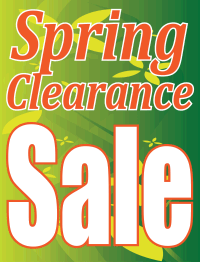 Vinyl Window Sign - Spring Clearance Sale Decals for Retail Stores & Businesses | Weatherproof Advertising for Seasonal Promotions & Events