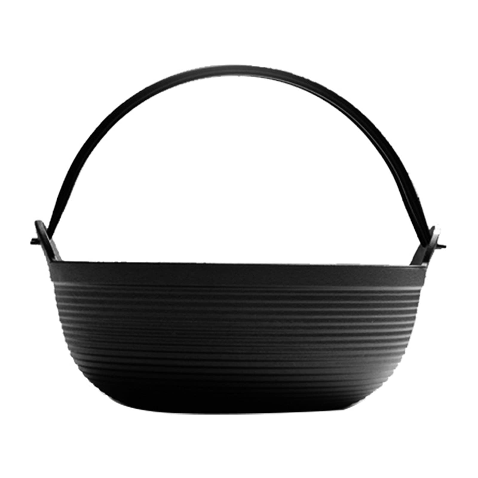 AIZYR Japanese Style Cast Iron Shabu Shabu & Sukiyaki Hot Pot with Wooden Lid - 27cm Nabe Pot for Noodles, Meat & Vegetables - Perfect for Home Cooking & Restaurant Use - Ideal for Family Dinners, Party Gatherings & Asian Cuisine Lovers