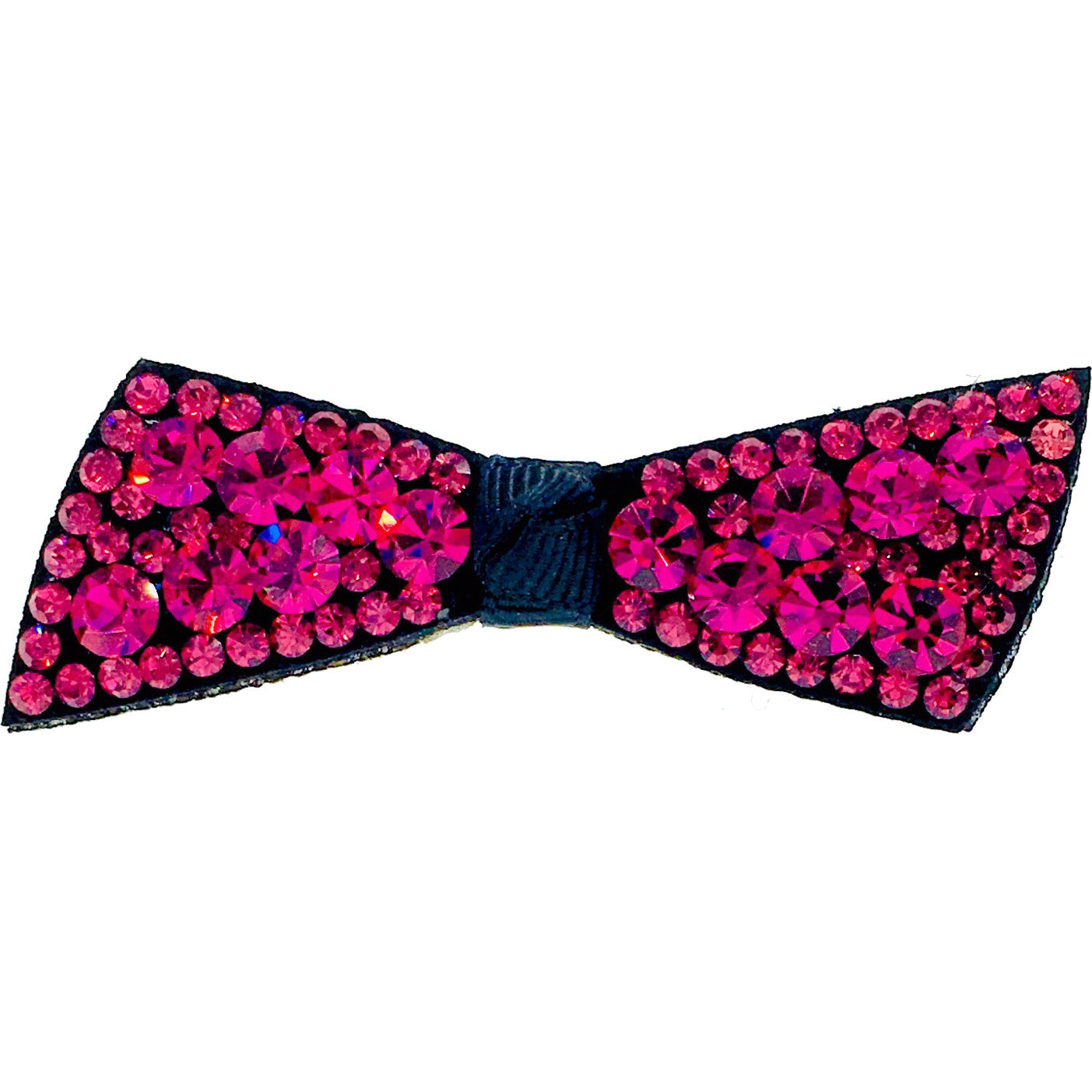 Elegant Urban Bow Knot Hair Clip with Swarovski Crystals - Acrylic Black Base in Magenta | Perfect for Weddings, Parties & Everyday Glamour