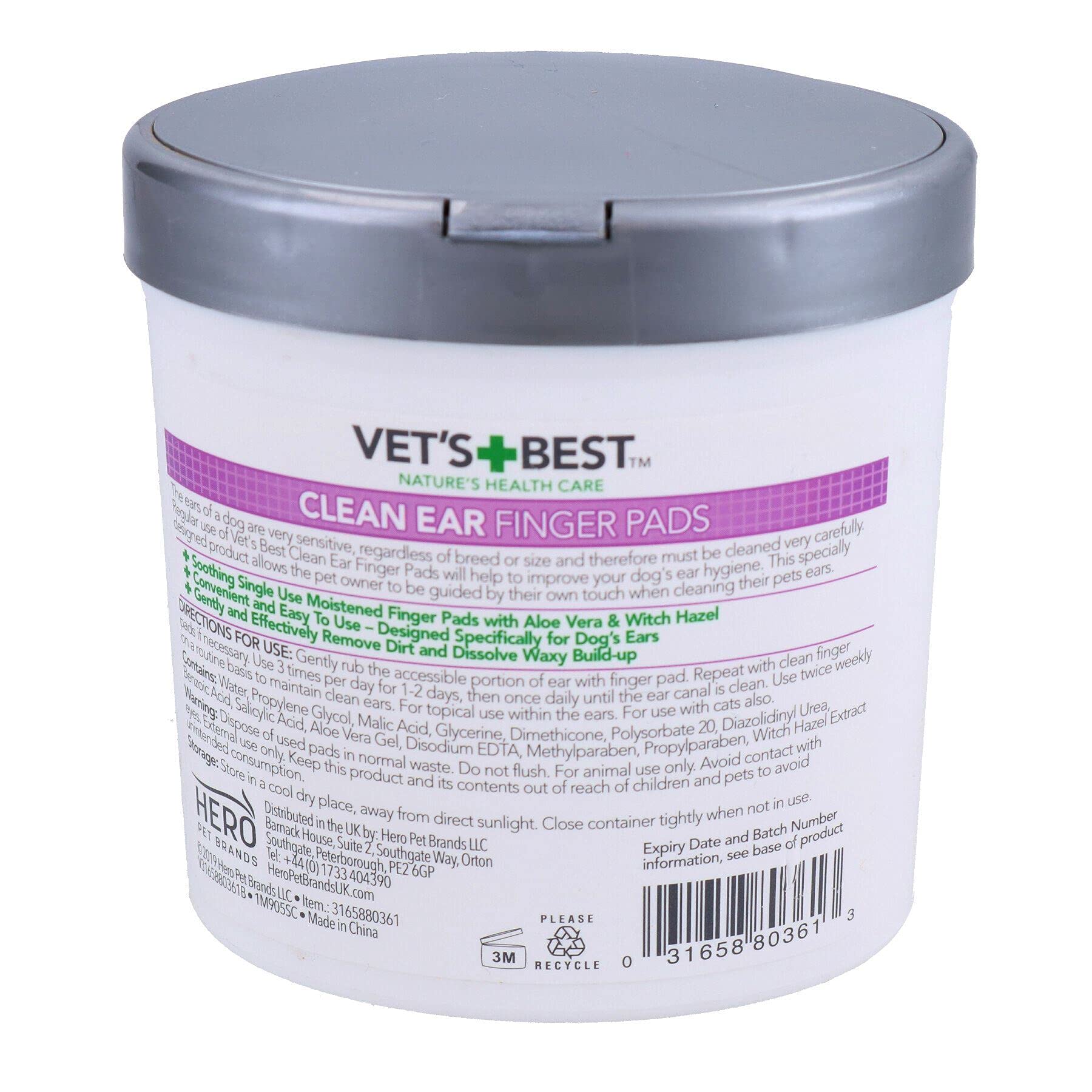 Dog Ear Cleaning Pads - 100PK Wax Remover Wipes for Pet Hygiene & Grooming