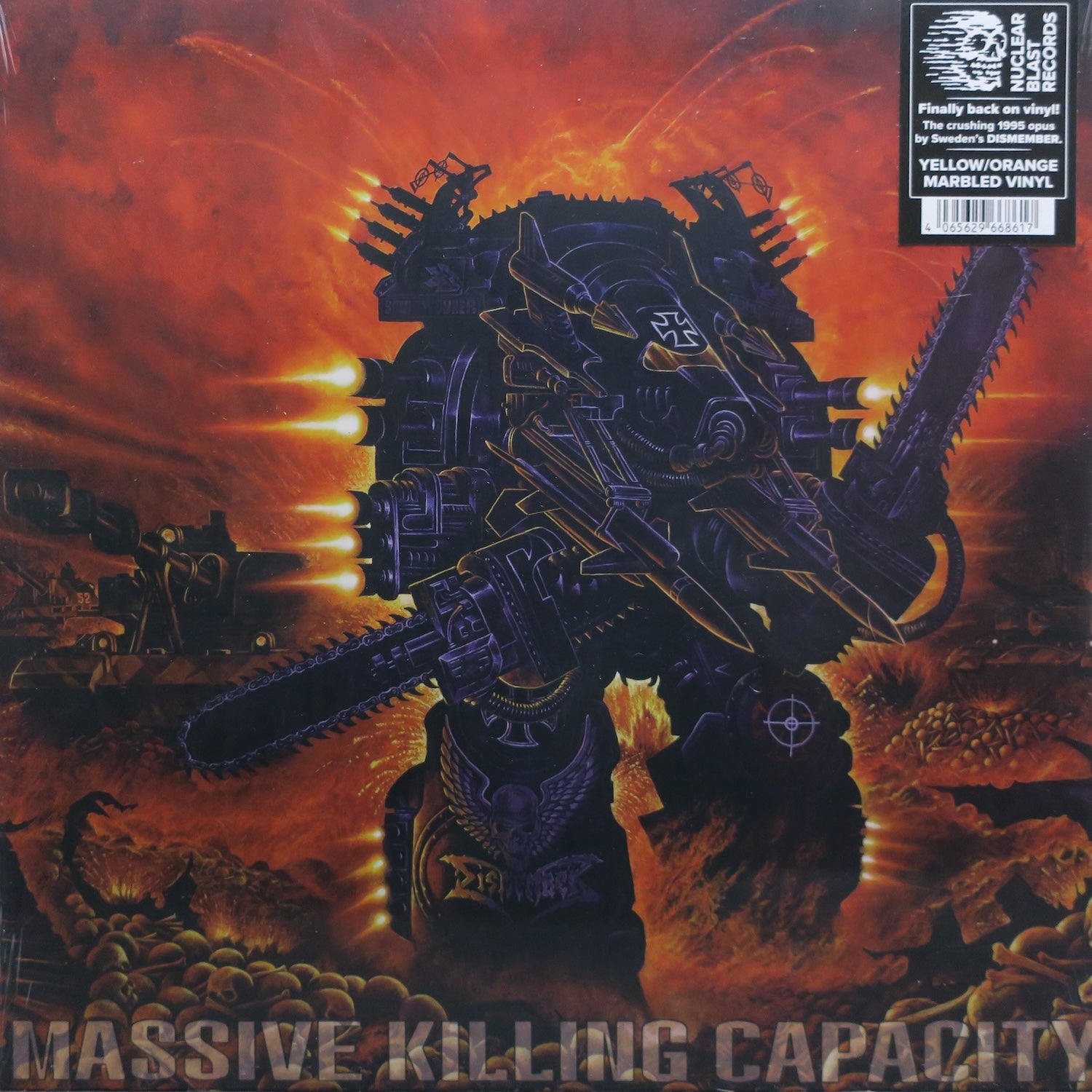 DISMEMBER 'Massive Killing Capacity' Limited Edition Yellow/Orange Marble Vinyl LP | Swedish Death Metal Record | Perfect for Metal Collectors & Audiophiles
