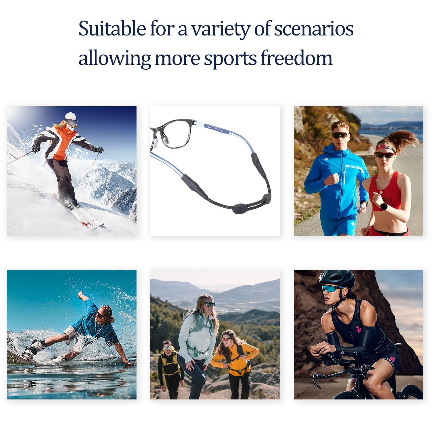 Premium Nylon Sunglasses Strap - No Tail Sports Eyewear Retainer for Men & Women (3-Pack, Black) | Perfect for Running, Hiking, Cycling & Outdoor Activities