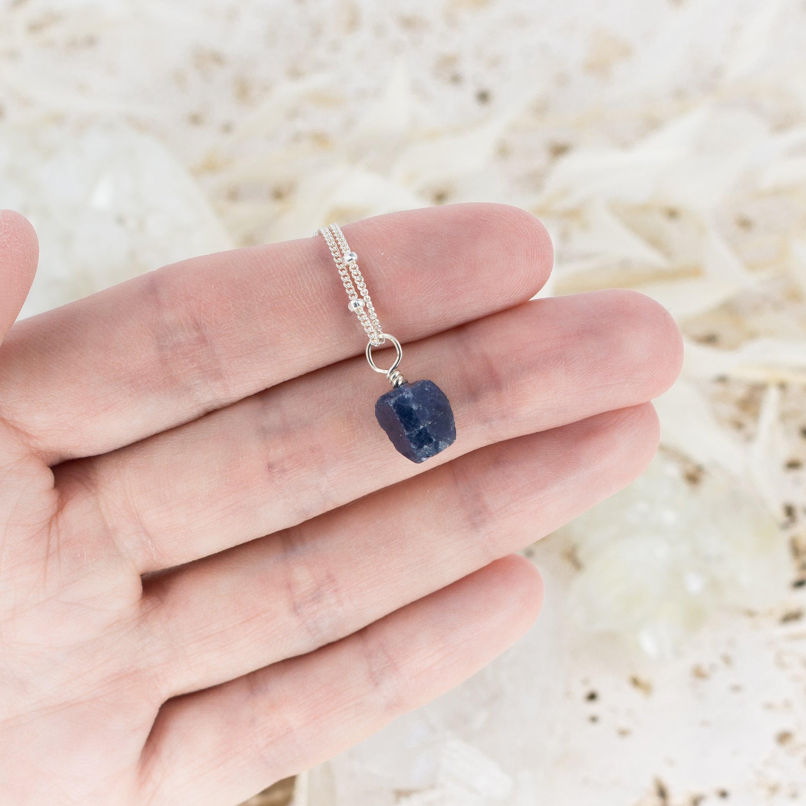 Natural Raw Sapphire Pendant Necklace - Dainty & Elegant Jewelry for Women - Perfect for Everyday Wear, Gifts & Special Occasions