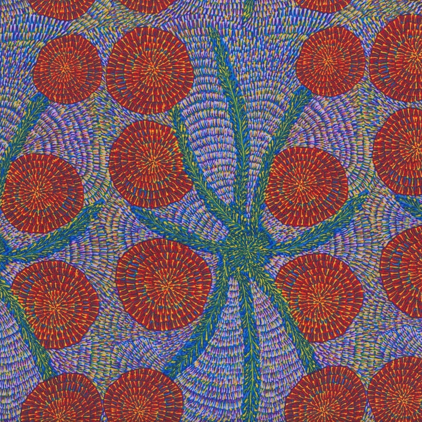 Authentic Aboriginal Bush Medicine Art Print by Eileen | Long Stripes Blue BMLBL Design | Perfect for Home Decor & Cultural Gift Giving