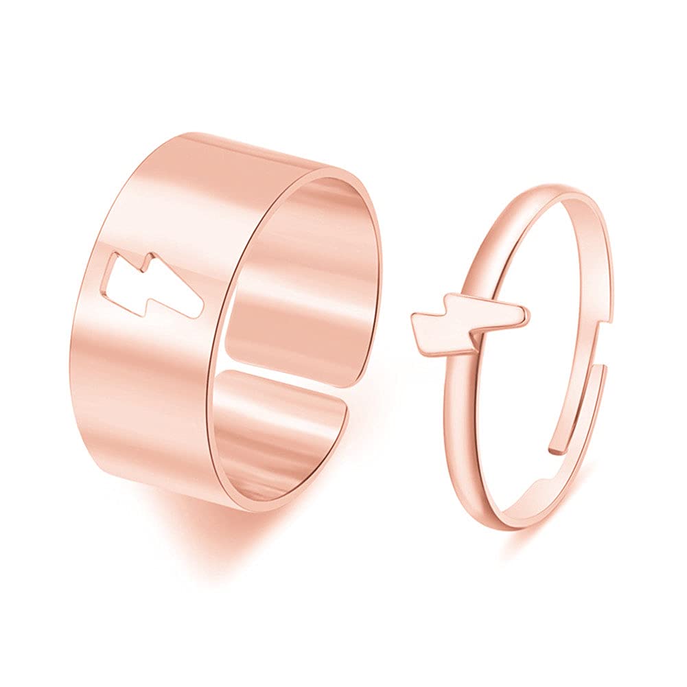 Best Friends BFF Rings for Couples - Matching Love Heart Moon Star Planet Promise Rings for Women & Men | TikTok & Y2K Trendy Jewelry Gift for Anniversaries, Valentine's Day & Romantic Occasions