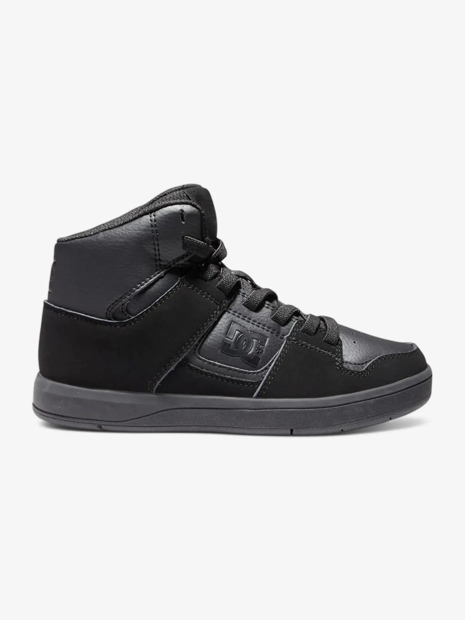 DC Kids Cure Hi Top Elastic Skate Shoes - Black | Comfortable & Durable Sneakers for Boys & Girls | Perfect for Skateboarding, School & Casual Wear