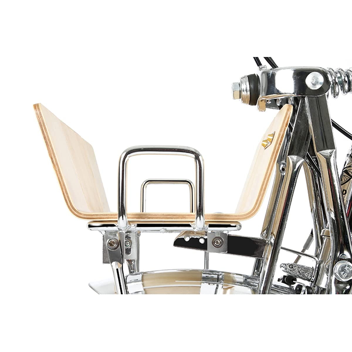 UNISTRENGH Adjustable Wooden Bike Front Basket - Foldable Bicycle Pannier Rack for Holland & Cruiser Bikes - Perfect for Groceries, Picnics & Urban Commuting