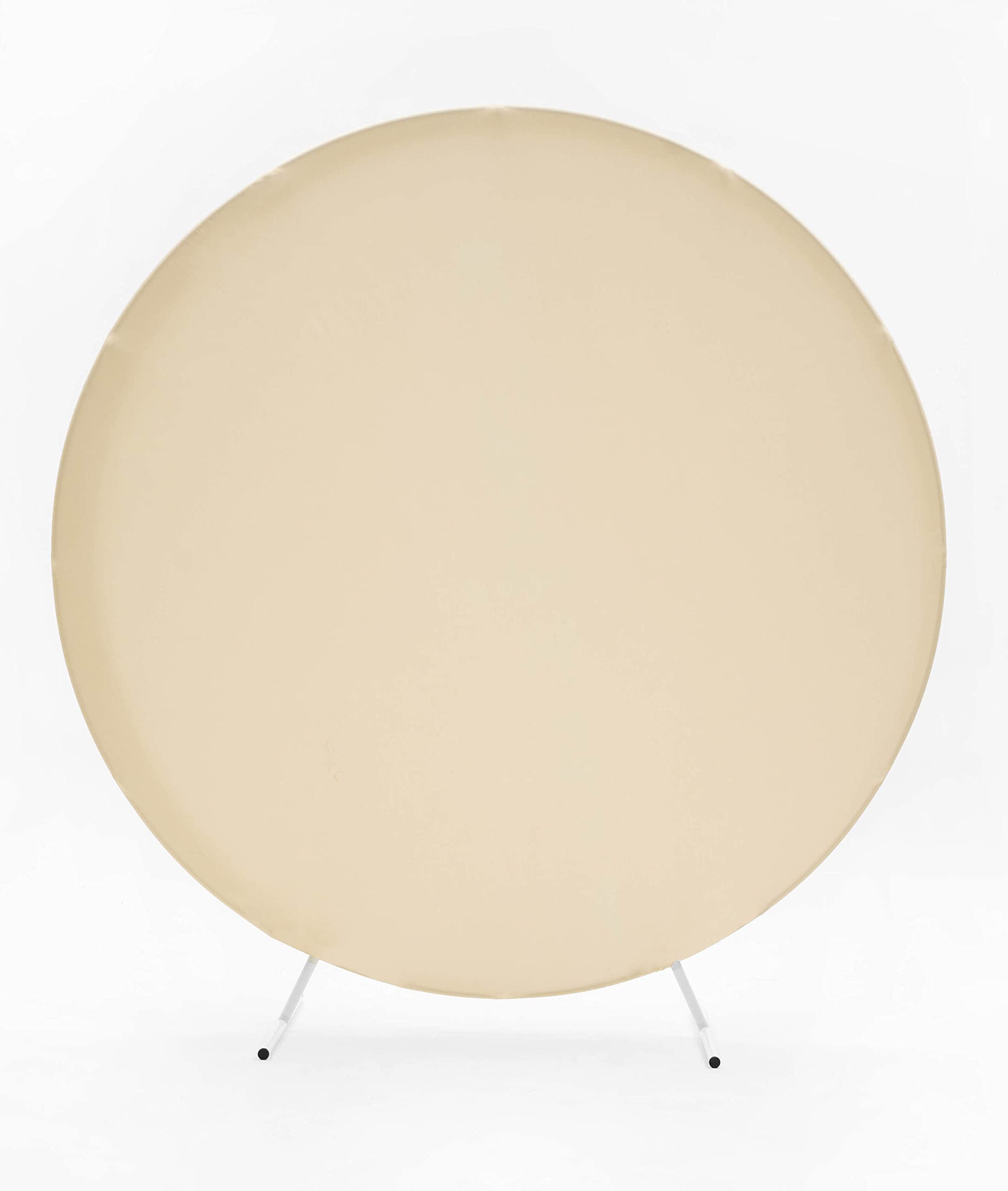 6.5 ft Round Backdrop Cover - Solid Color Beige Background for Baby Showers, Birthday Parties, Photo Booths & Events - Durable & Wrinkle-Free Party Decoration