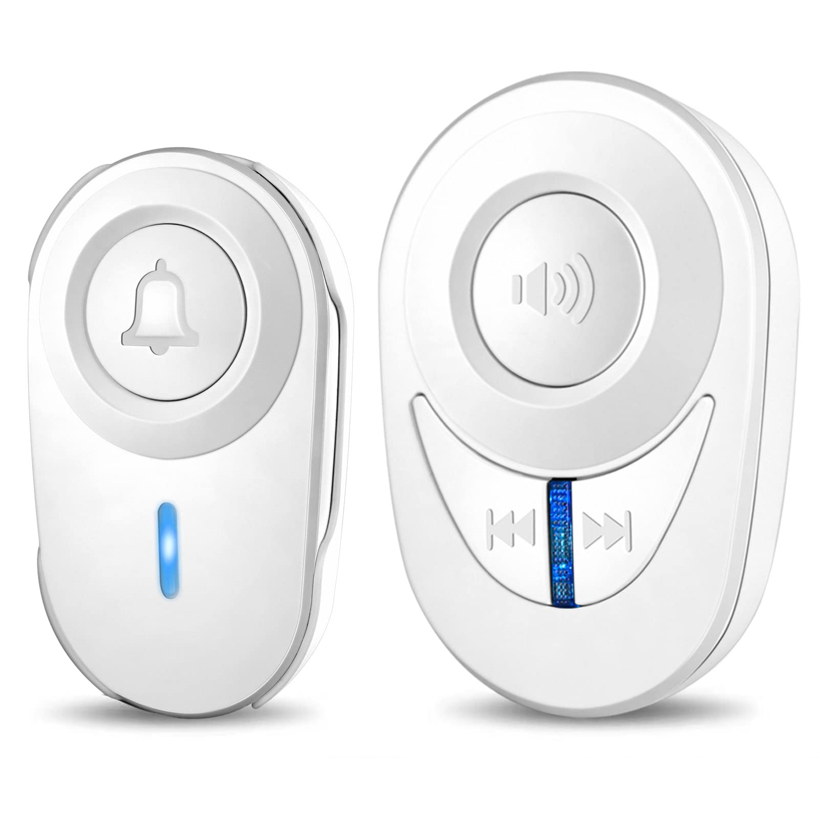 Wireless Doorbell with 1000 Ft Range, 97db Volume & Mute Mode - 48 Melodies, Waterproof, Easy Installation for Home, Classroom, Office, Bedroom (White) - Perfect for Apartments, Schools, and Elderly Care