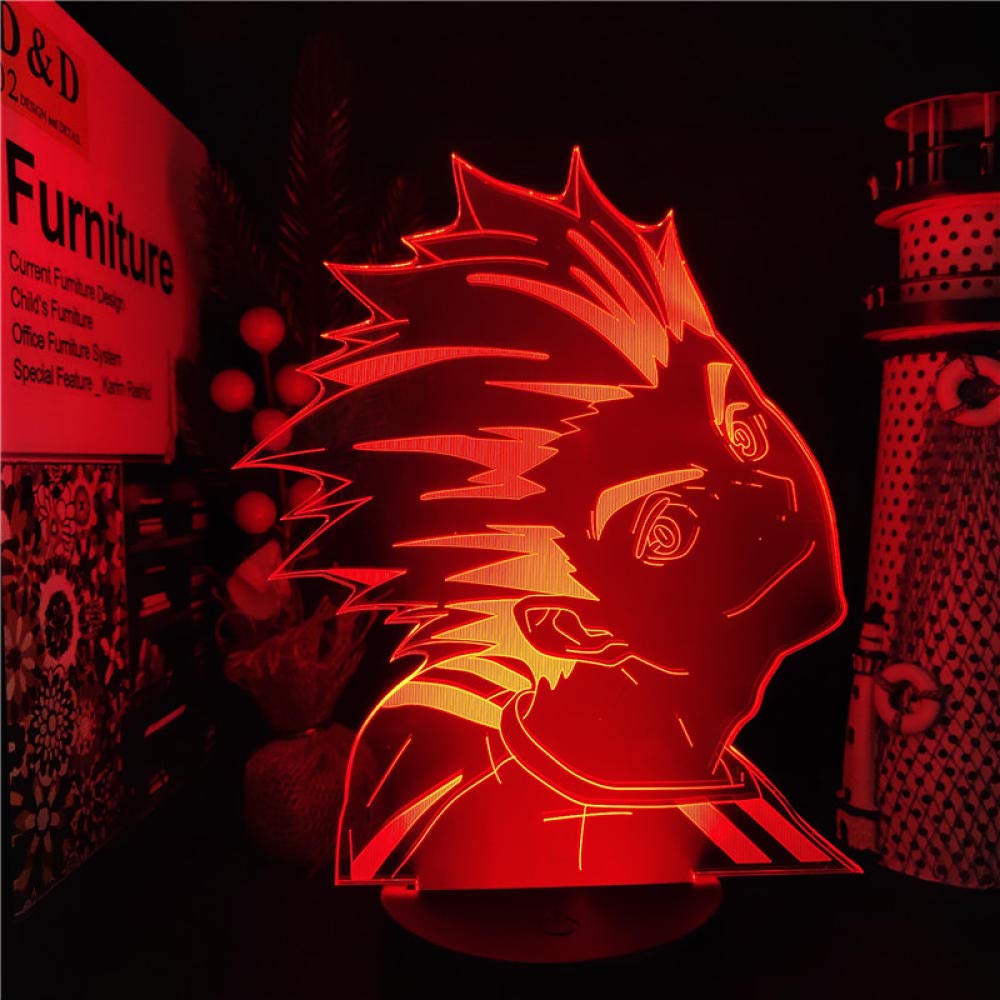 3D Anime Bokuto LED Night Light Lamp - 16 Colors with Remote Control, Perfect for Kids Bedroom, Christmas Gift, Birthday Decor & Bedside Lighting (Ideal for Nighttime Reading, Nursery Room, and Relaxation)