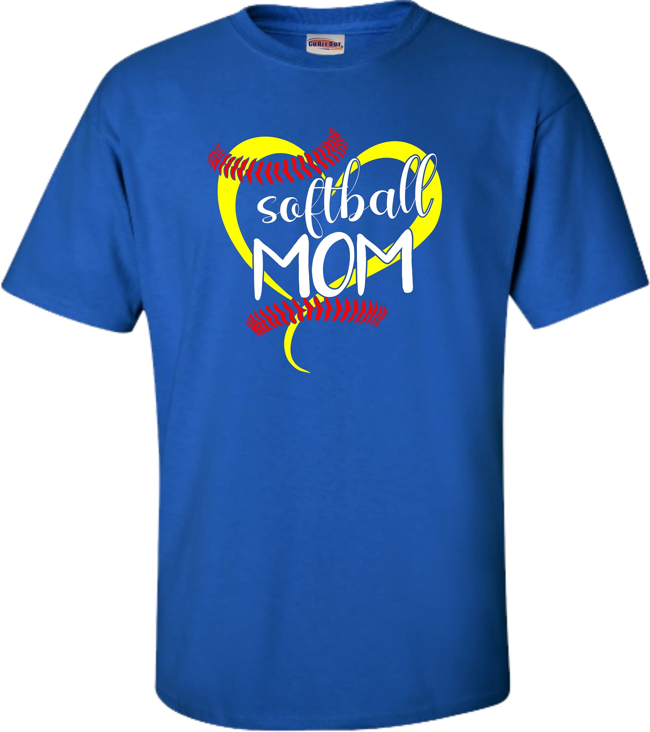 Go All Out Adult Softball Mom T-Shirt - Funny Mother's Day Gift for Baseball Moms - Perfect for Games, Practice & Team Spirit