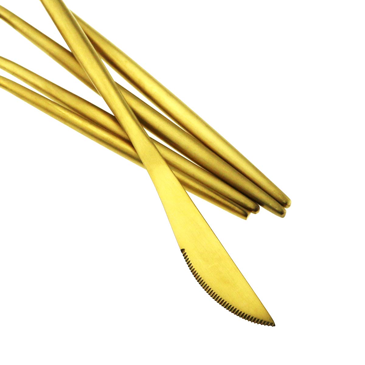Premium 20-Piece Gold Flatware Set - 18/10 Stainless Steel Luxury Tableware with Matte Finish (Forks, Spoons, Knives) - Elegant Dinnerware for 4 - Perfect for Home Dining, Camping & Travel Cutlery Set