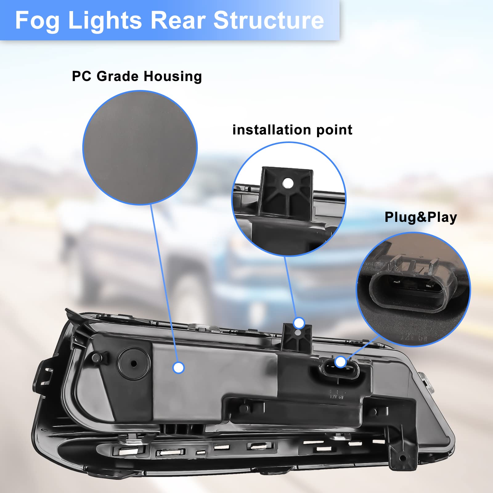 ROXX LED Fog Lights Kit for 2014-2020 Chevy Impala - OEM Style DRL Fog Lamps with Bezel, Wiring Harness & Switch - Perfect for Night Driving, Off-Road Adventures & Enhanced Visibility