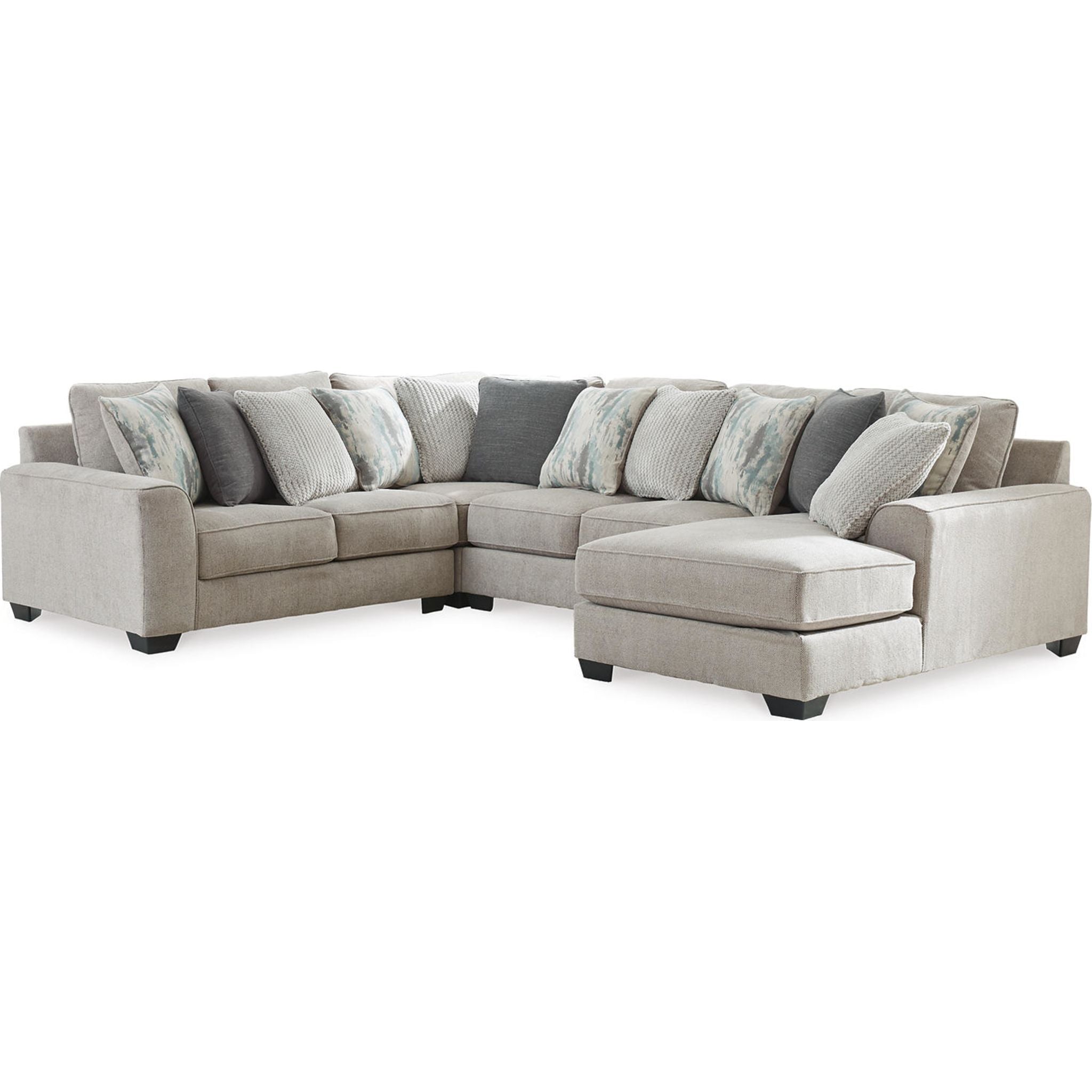 Ardsley 4-Piece Sectional Sofa with Chaise Lounge - Modern L-Shaped Living Room Furniture for Small Spaces & Apartments