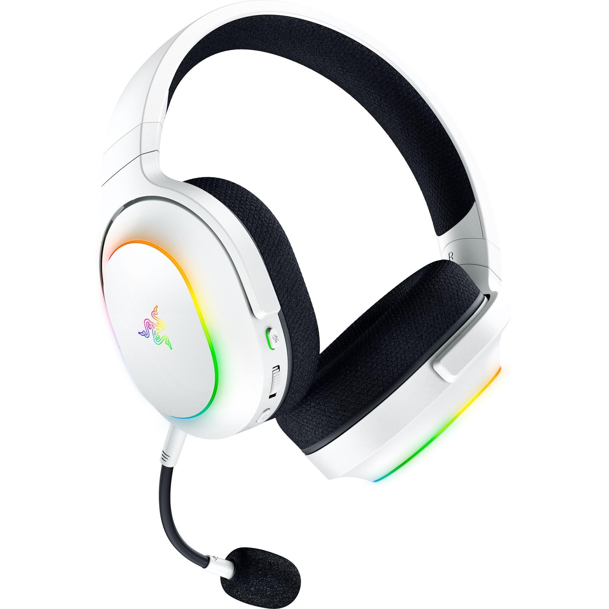 Razer Barracuda X Chroma Wireless Gaming Headset - 2.4GHz & Bluetooth Dual Mode, Lightweight Design with Chroma RGB Lighting, 40mm Drivers & Cardioid Mic, 70-Hour Battery Life - Compatible with PC, Mac, PS5, Nintendo Switch & Smartphones (White) - Perfect for Competitive Gaming, Streaming & Online Meetings