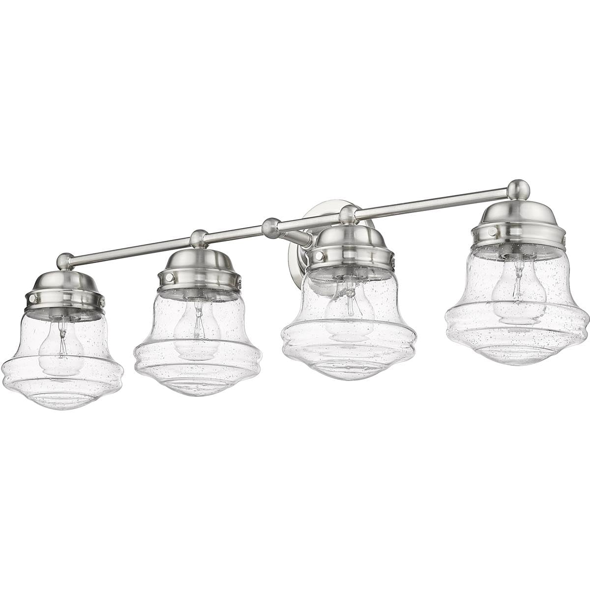 Z-Lite 4-Light Bathroom Vanity Light Fixture 736-4V-BN - Modern Lighting for Bathroom, Powder Room & Dressing Area