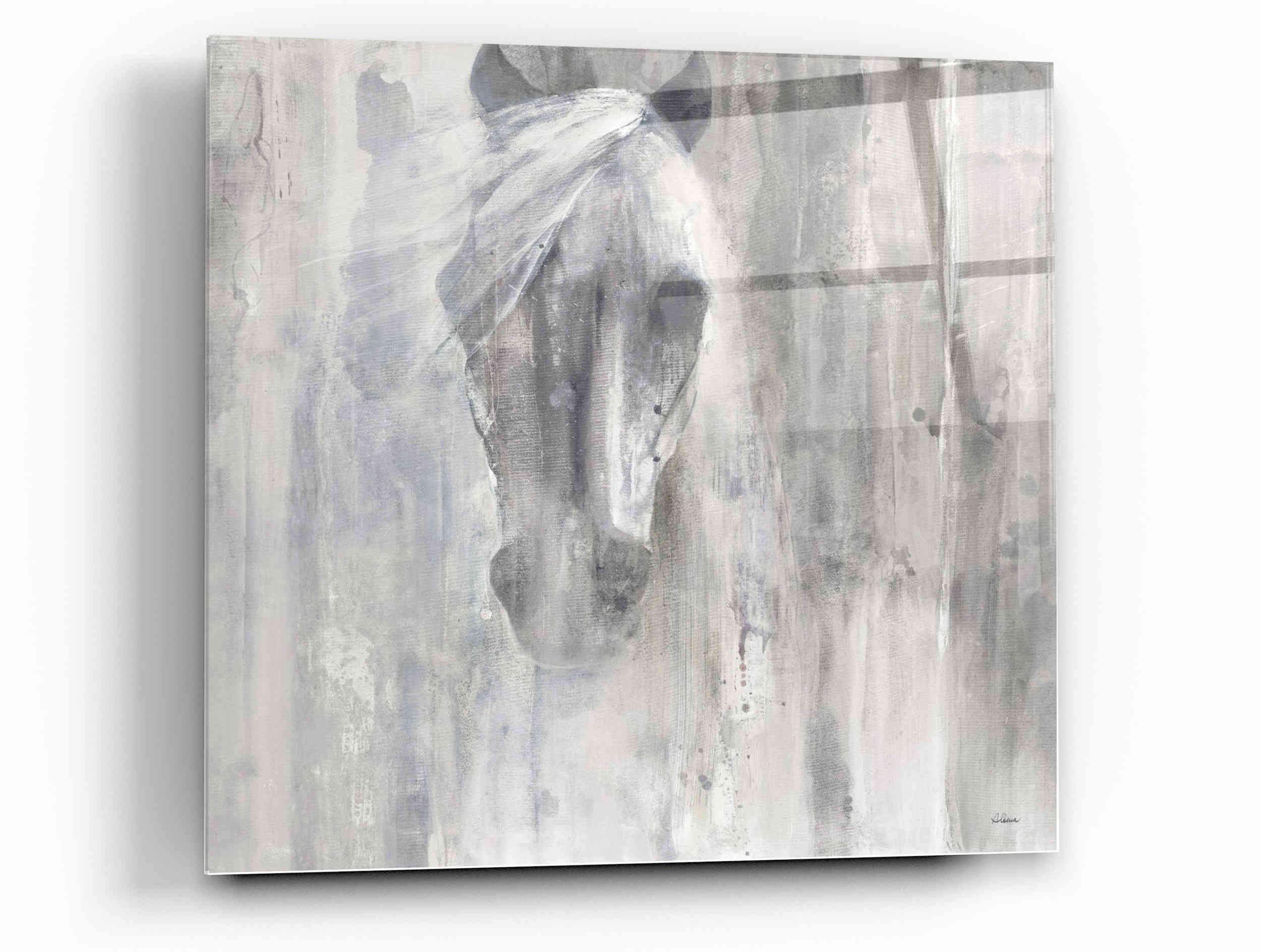 Albena Hristova 'Shadow Gray' Acrylic Glass Wall Art - 12x12 Inch Modern Abstract Painting - Perfect for Living Room, Bedroom & Office Decor