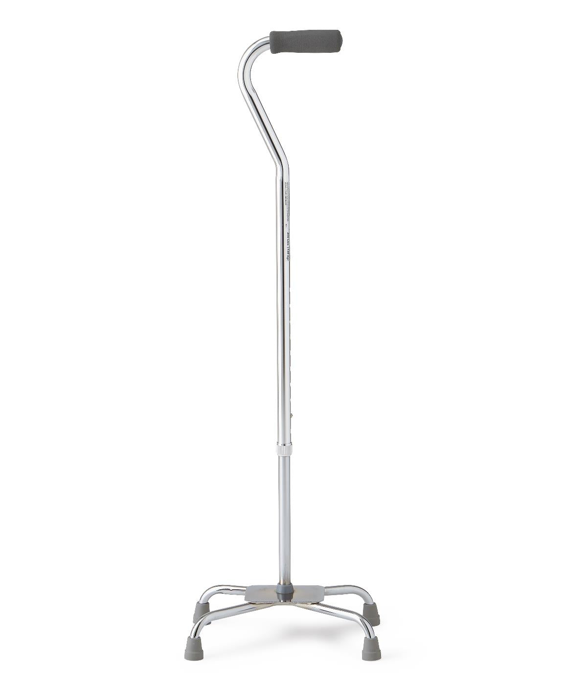 Sturdy Large Base Quad Cane with Chrome Finish - 2 Pack for Enhanced Stability & Mobility Support | Ideal for Seniors & Post-Surgery Recovery
