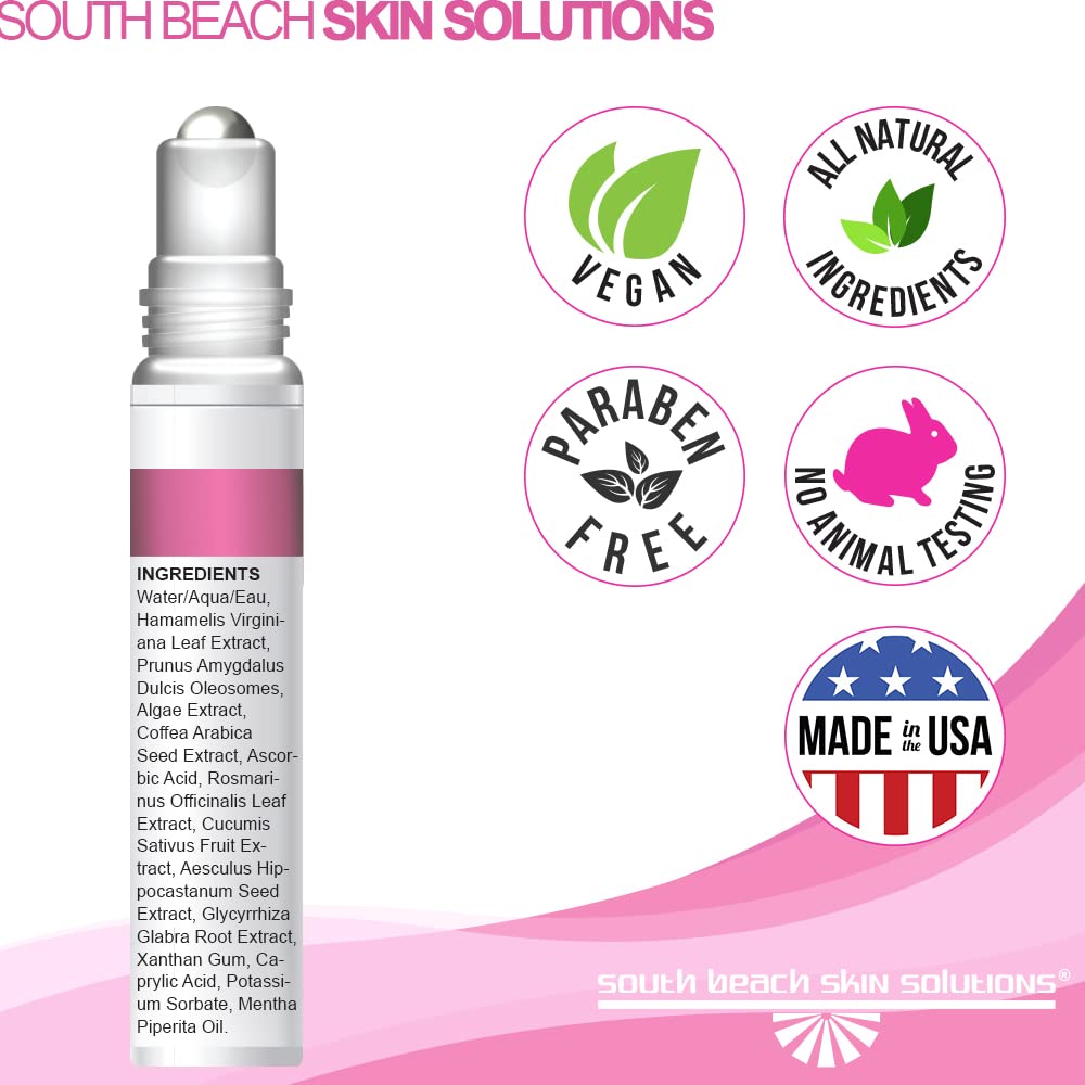 South Beach Dark Under Eye Corrector - Natural Salon Strength Anti-Aging Eye Cream for Dark Circles, Puffiness & Bags | Hydrating Treatment for Tired Eyes | Safe, Chemical-Free Formula | Perfect for Daily Use & Nighttime Skincare Routine