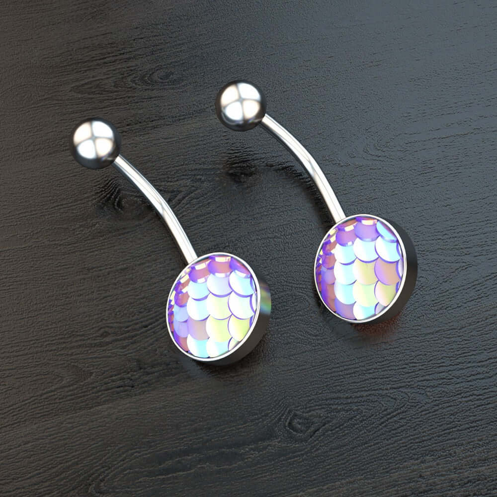 Creative Fish Scale Navel Nail Ring - WH2131 | Belly Button Jewelry for Women | Perfect for Piercing, Parties & Beach Fashion