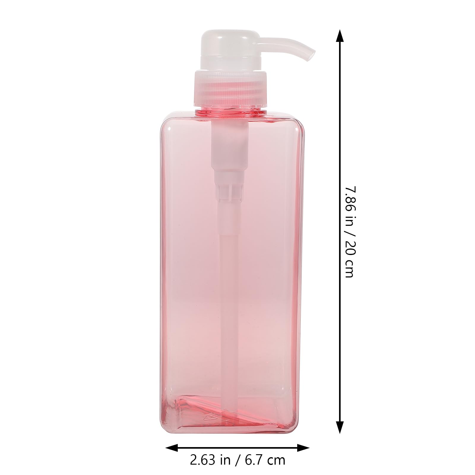 DOITOOL 2PCS 650ML Refillable Pump Dispenser Bottles - Square Lotion Bottle for Shampoo, Body Wash & Hand Soap - Large Capacity Portable Dispenser for Home, Hotel & Travel (Pink) - Perfect for Bathroom, Kitchen & Guest Essentials