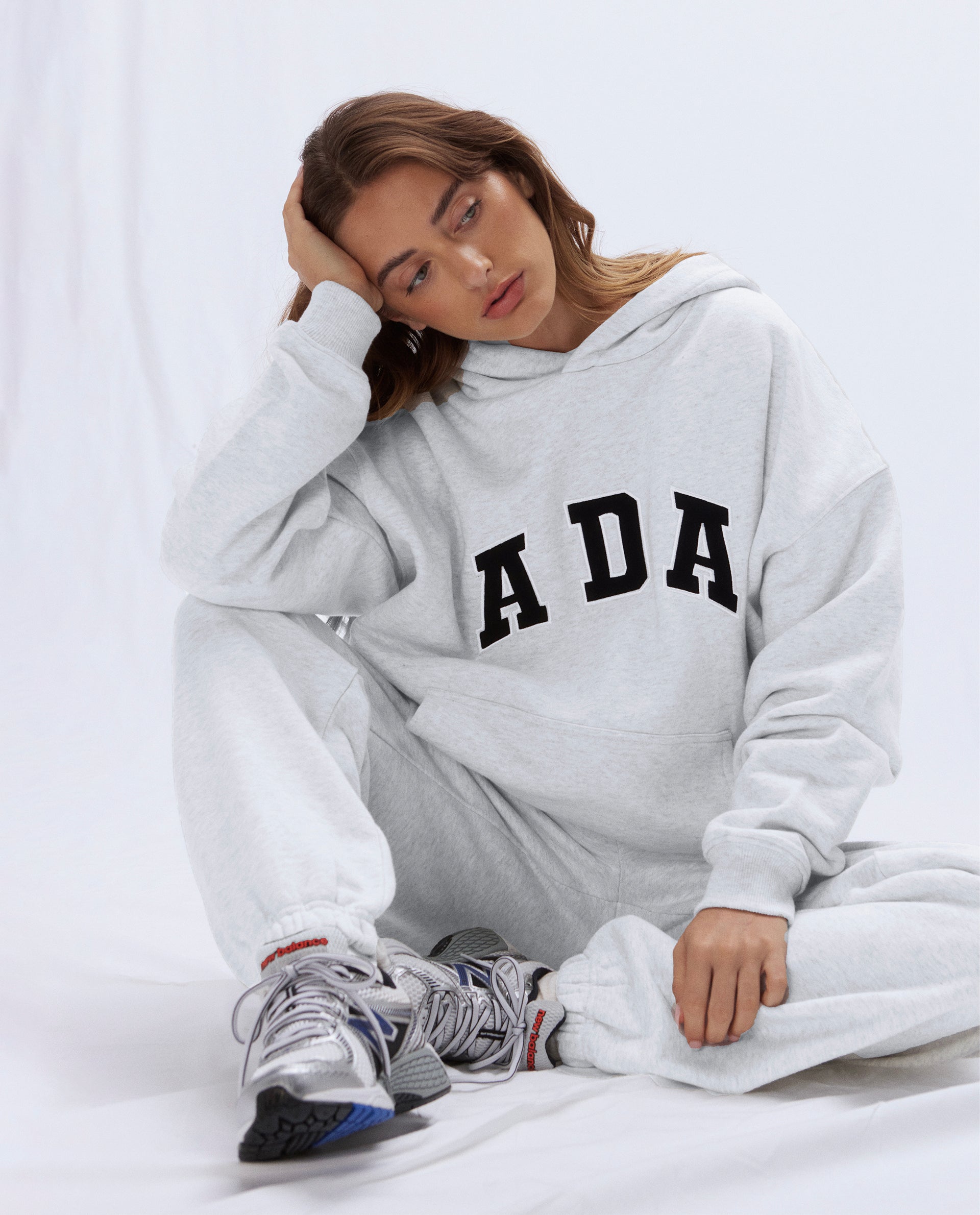 ADA Oversized Hoodie - Light Grey Melange | Cozy Unisex Sweatshirt for Streetwear & Loungewear | Perfect for Casual Outfits & Relaxing at Home