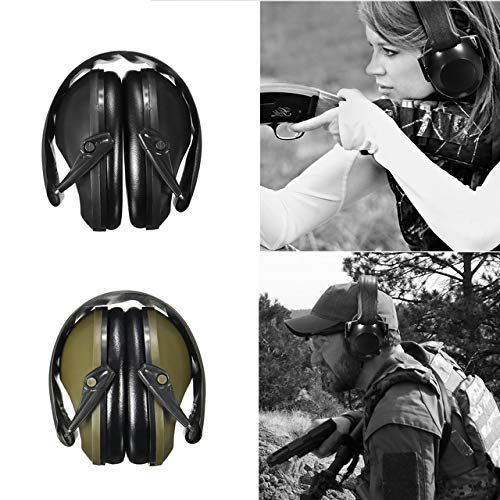 Tactical Shooting Earmuffs - Adjustable, Foldable Noise Cancelling Ear Protection for Shooting, Hunting & Snoring - Comfortable Anti-Noise Earplugs for Work, Travel & Sleep