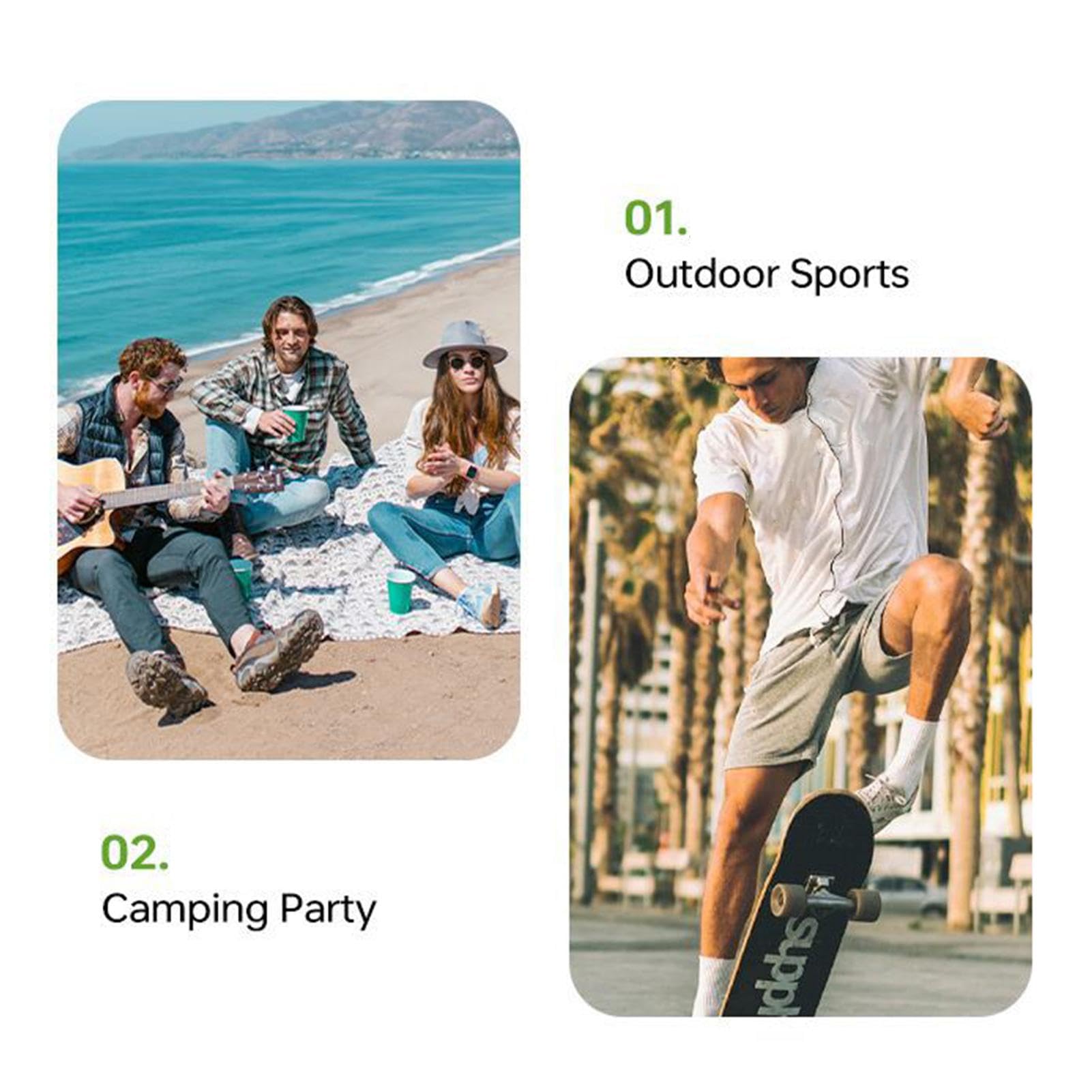 Gvblkq Waterproof Wireless Outdoor Speakers with Subwoofer - Portable Bluetooth Speaker for Camping, Beach, Car, Shower, Party, and Home Use