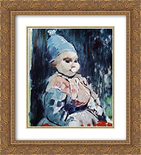 Baby With Blue Cap 20x22 Gold Ornate Frame - Double Matted Museum Art Print by Rik Wouters - Perfect for Nursery Decor, Baby Room Wall Art & Gift for New Parents