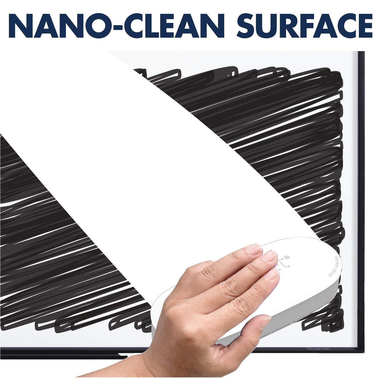 Quartet Magnetic Dry Erase White Board 3' x 2' - Nano-Clean Surface Resists Stains, Black Aluminum Frame (SM533B) - Perfect for Office Meetings, Classroom Teaching & Home Organization