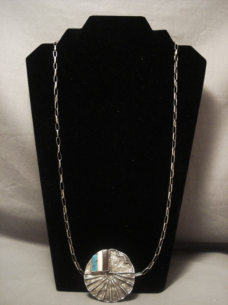 Authentic Vintage Hopi Navajo Tufa Cast Silver Necklace - Handmade Native American Jewelry with Intricate Silverwork - Perfect for Boho Fashion, Cultural Events & Gift Giving